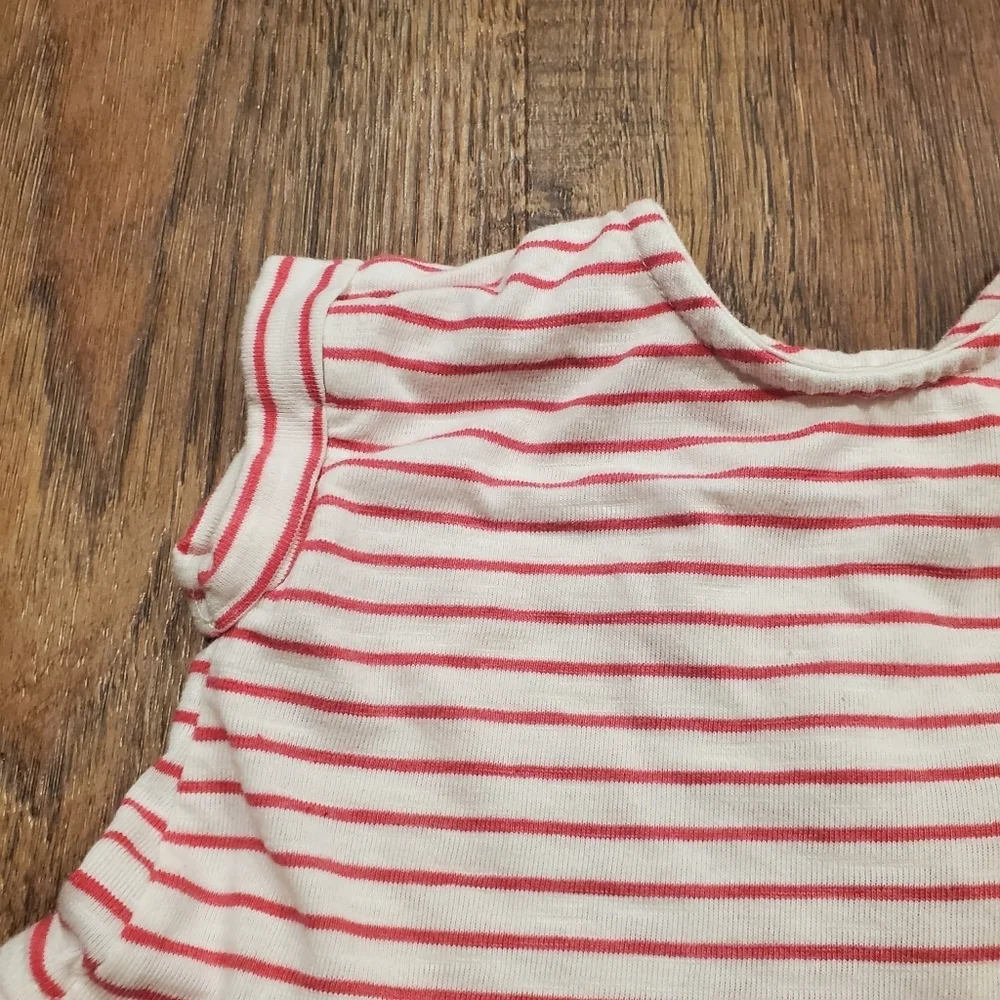 Jessica Simpson Baby Girl Striped Tee Shirt Top Ruffle Shorts Tropical Bird 3-6M